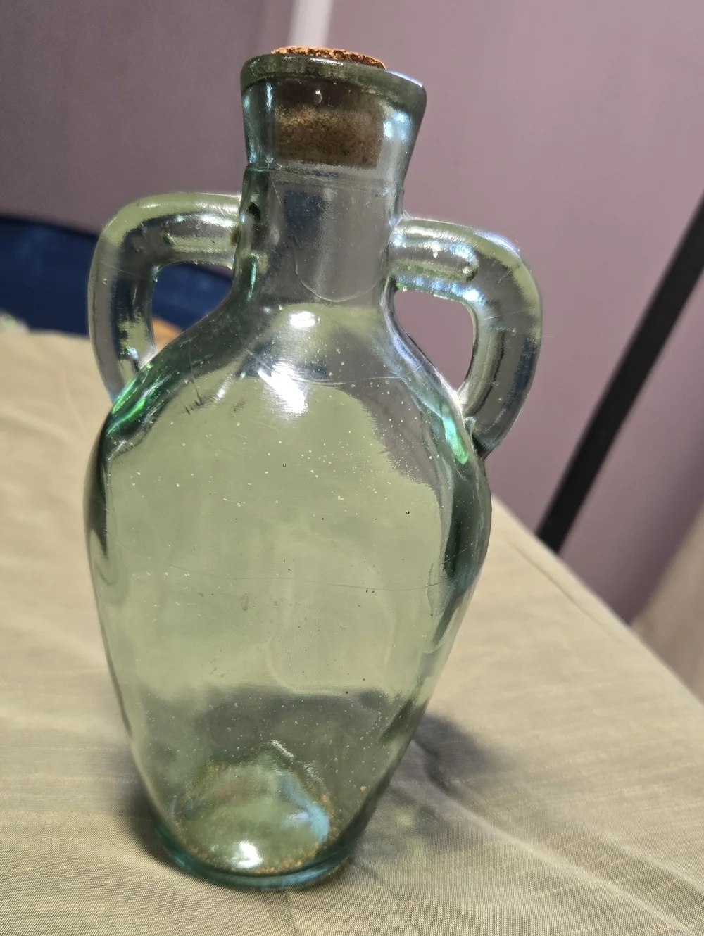 Glass Amphora Vase in Light Green - Classic Decorative Accent